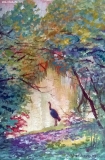 Olga Zakharova Art - Greeting Card - Heron in the Lake