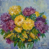 Olga Zakharova Art - Floral - Chrysanthemus in Bouguet
