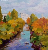 Olga Zakharova Art - Cityscape - River in the City