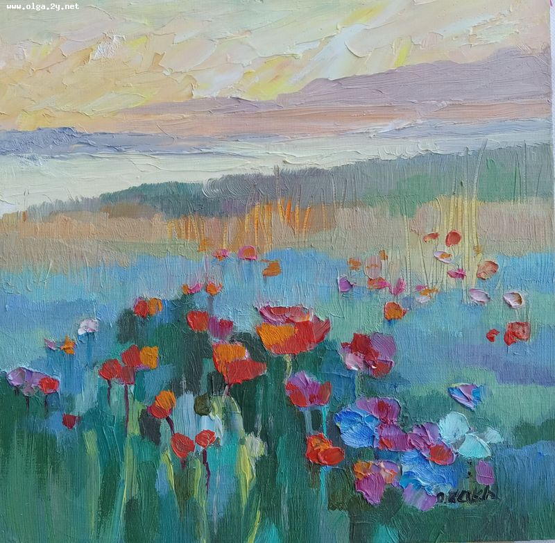 Poppies in the Evening