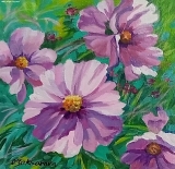 Olga Zakharova Art - Floral - Purple Cosmos Flowers