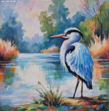 Olga Zakharova Art - Animals - Heron's Morning