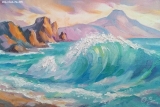 Olga Zakharova Art - Miniature - Wave Ageinst the Rock