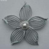 Olga Zakharova Jewellery - Brooches - Sarah Coventry, Brooch, Silver Tone, Flower with Pearl Centre