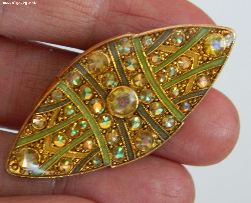 Pierre Bex Style Enamel Art Deco Vintaje Brooch