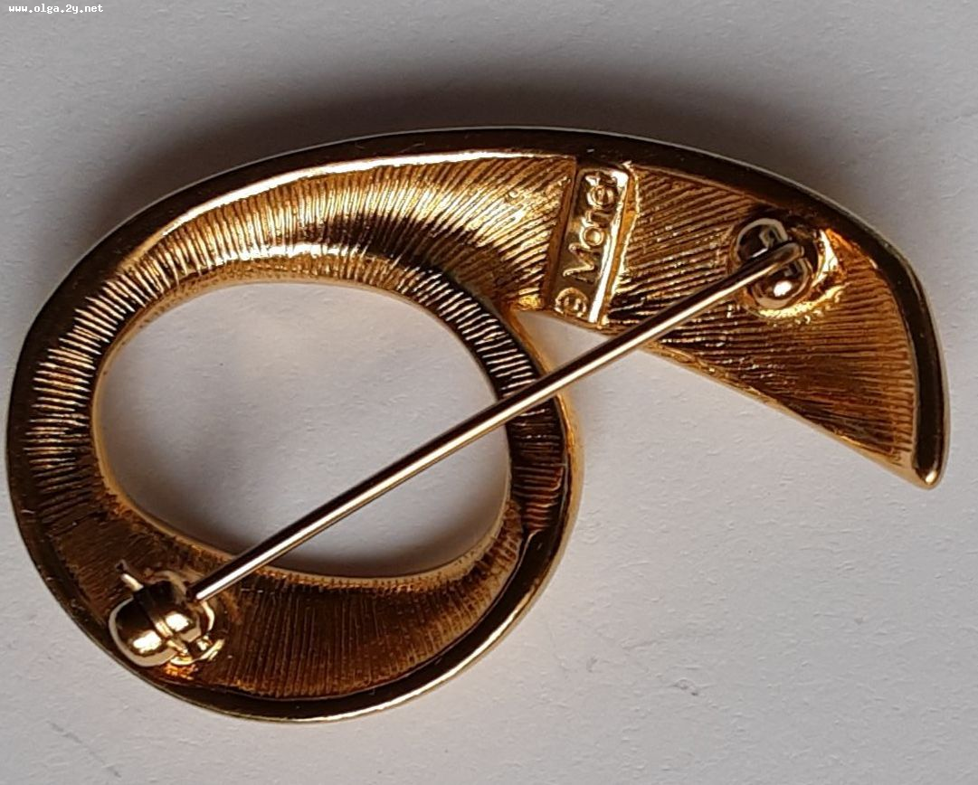 Monet, Gold Tone Swirl Brooch