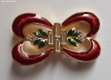 Olga Zakharova Jewellery - Brooches - Beautiful Monet Red  and Green Enamel for Christmas Brooch